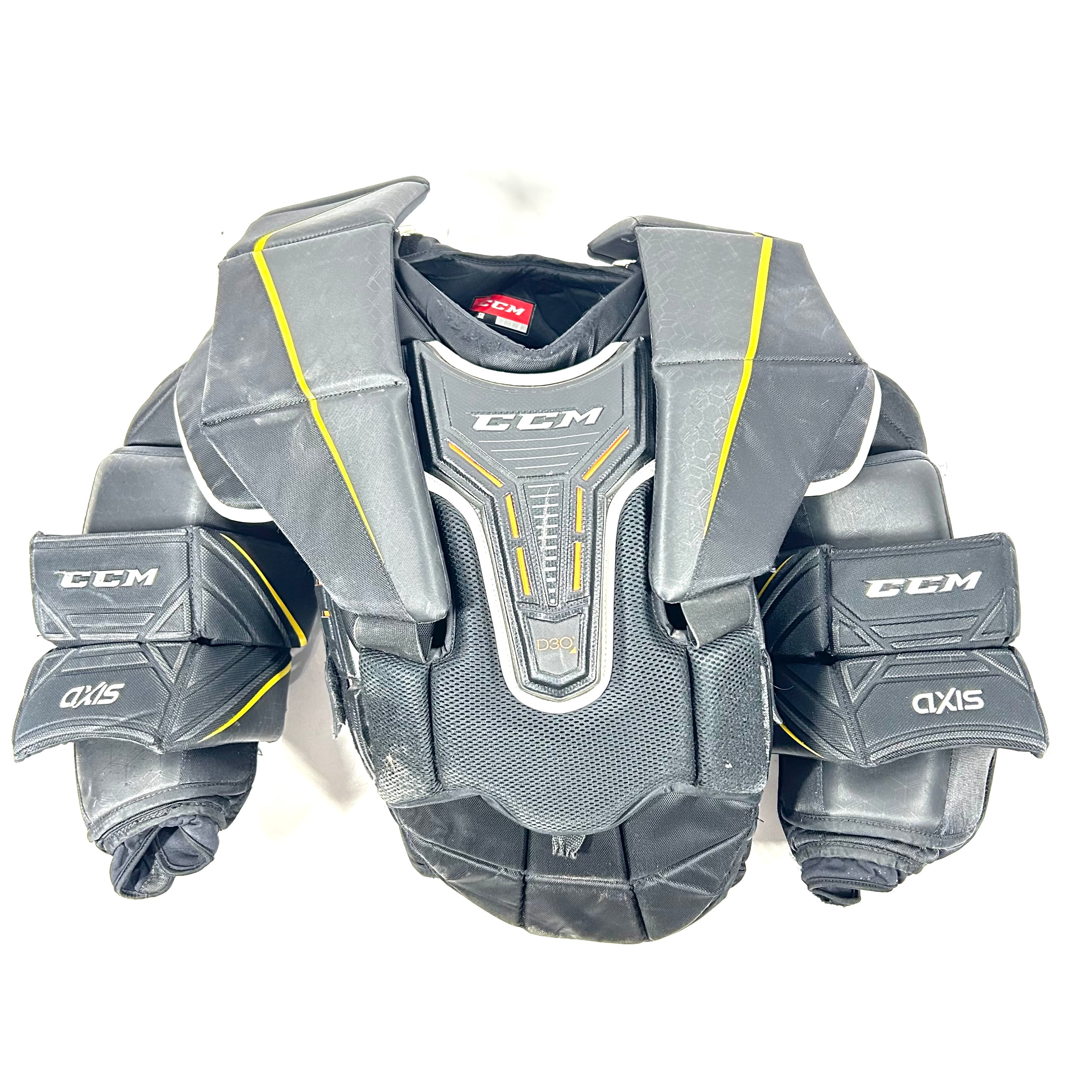 CCM AXIS - Plastron de gardien de but Pro Stock d'occasion (noir)